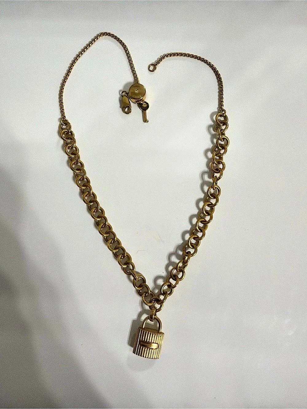 Michael Kors Logo Padlock Chain Necklace Gold